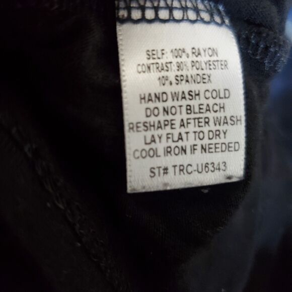 Tresics Black Top Sheer Shoulder And Sleeves Solid Black Body Size L - Picture 11 of 11